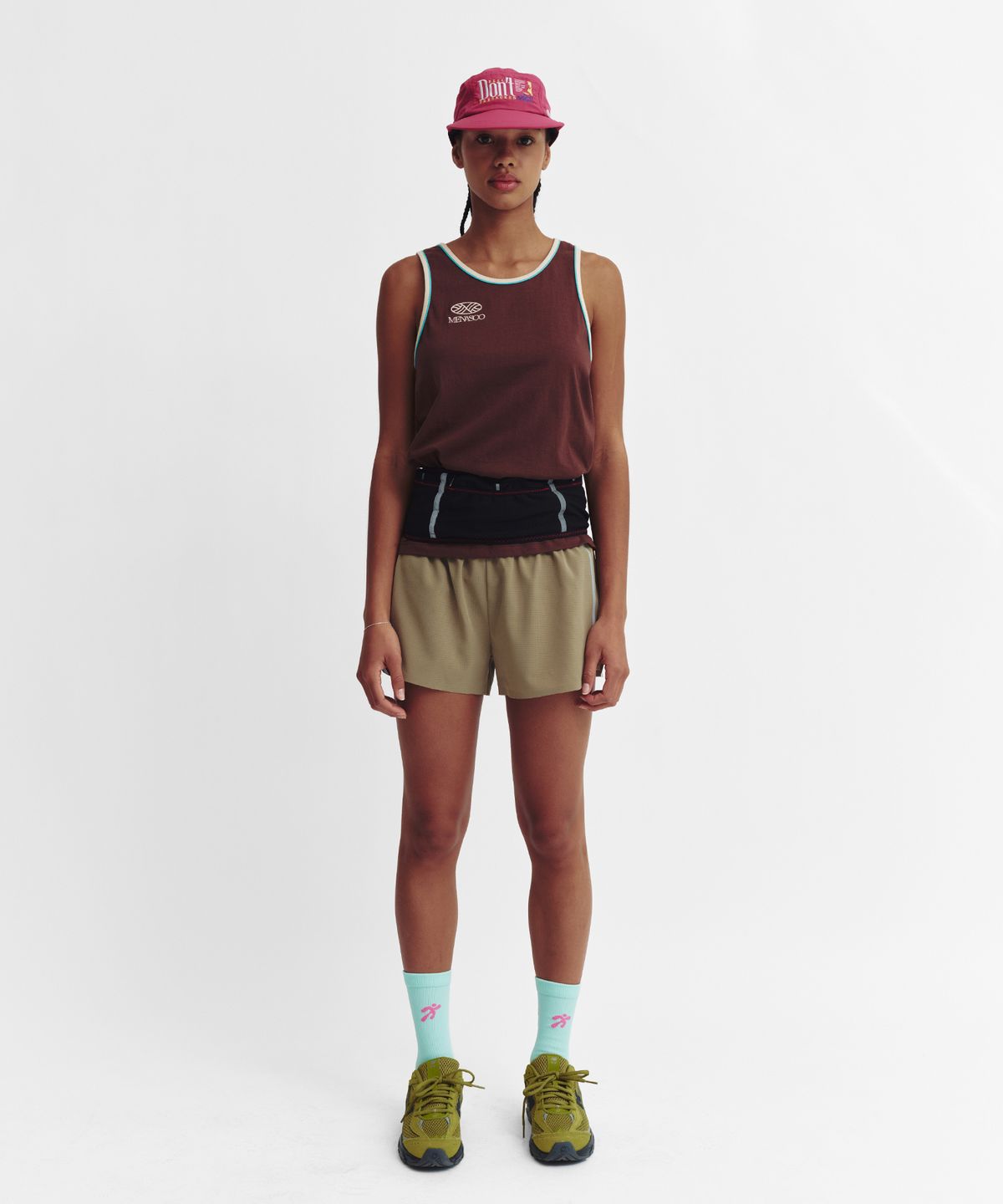 미나수(MENASOO) Signature Double Binding Sleeveless Top_Brown