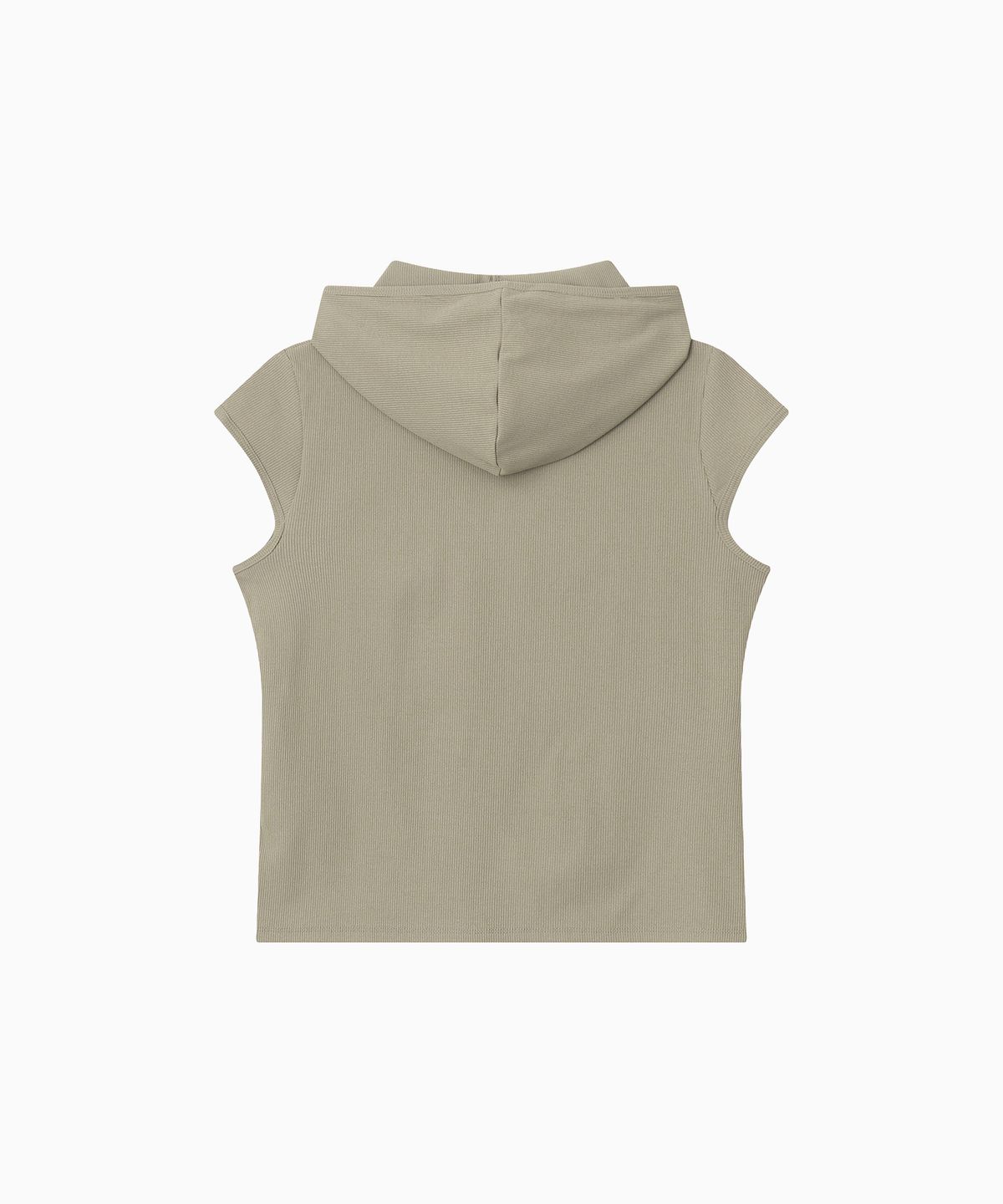 미나수(MENASOO) Move Hood Ribbed Top_Beige
