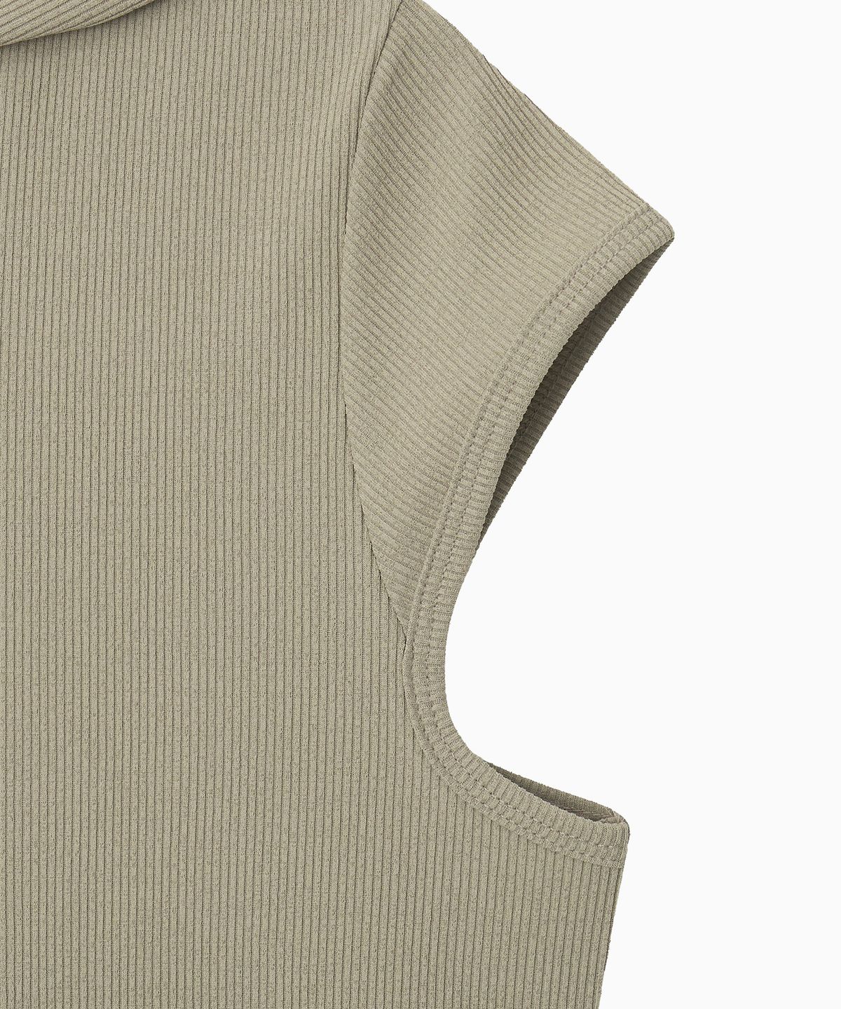 미나수(MENASOO) Move Hood Ribbed Top_Beige