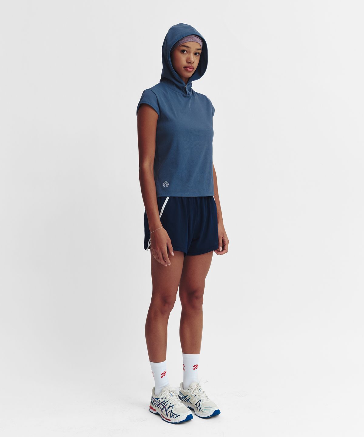 미나수(MENASOO) Move Hood Ribbed Top_Skyblue