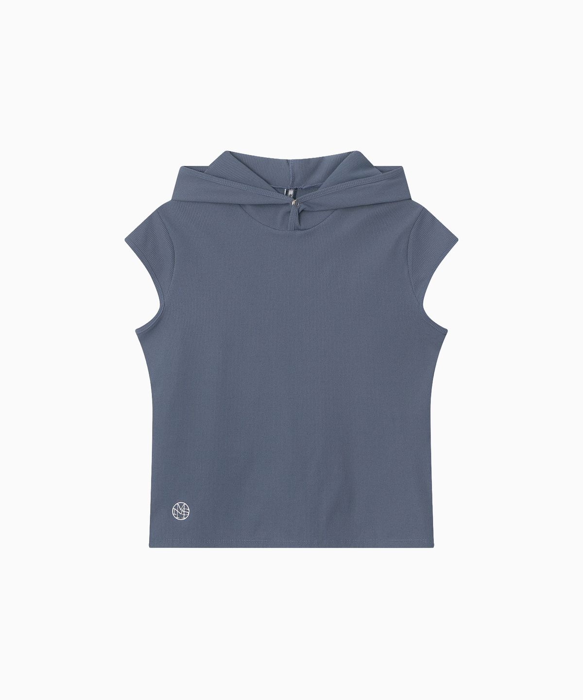 미나수(MENASOO) Move Hood Ribbed Top_Skyblue
