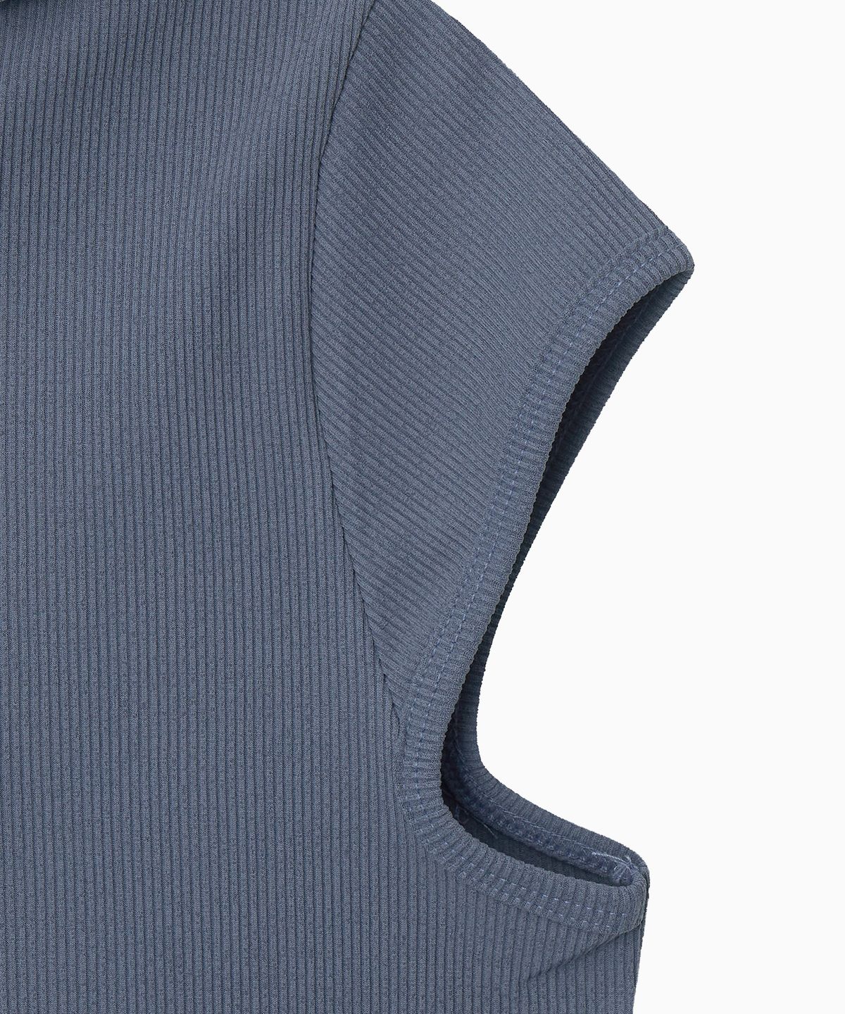 미나수(MENASOO) Move Hood Ribbed Top_Skyblue