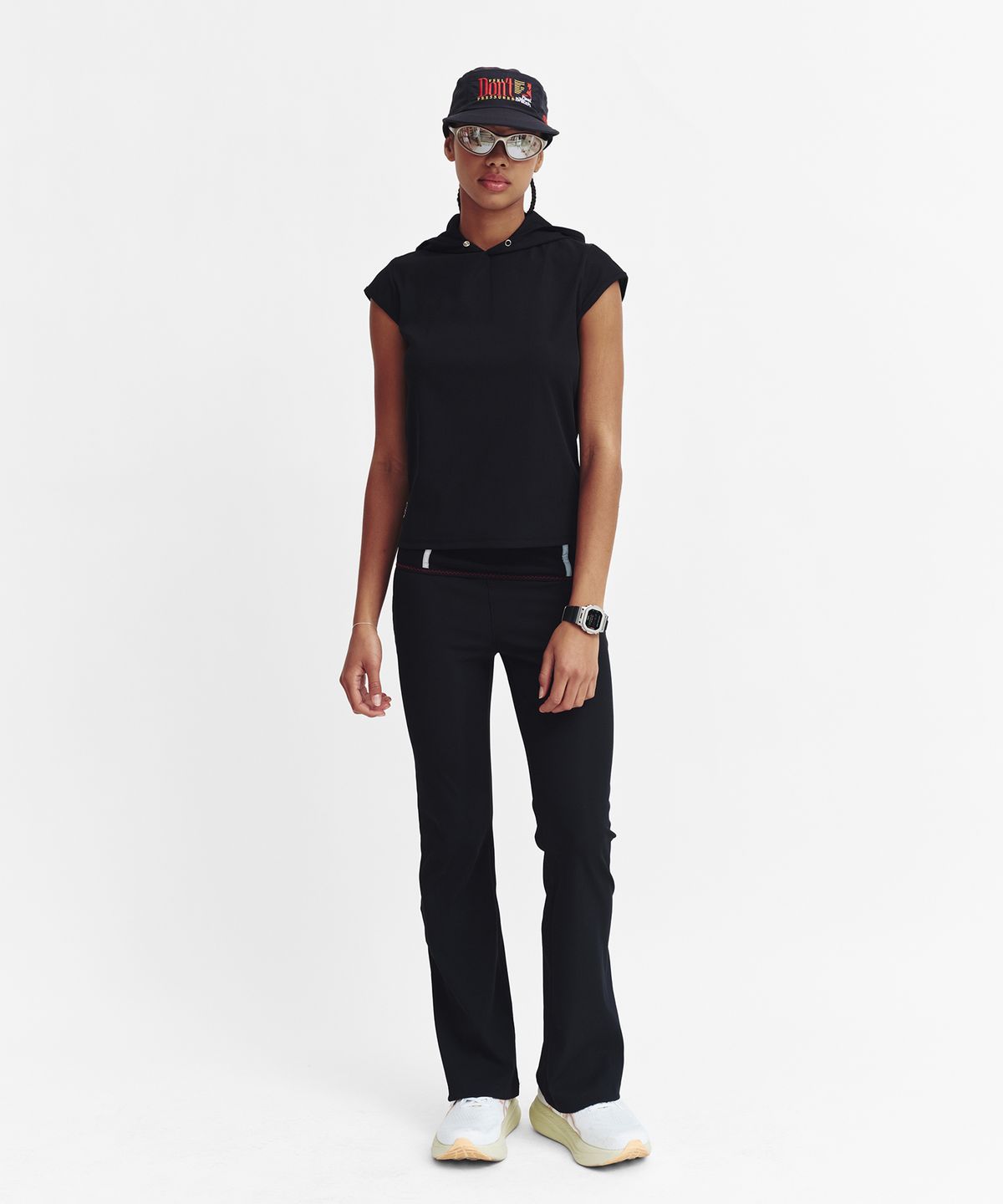 미나수(MENASOO) Move Hood Ribbed Top_Black