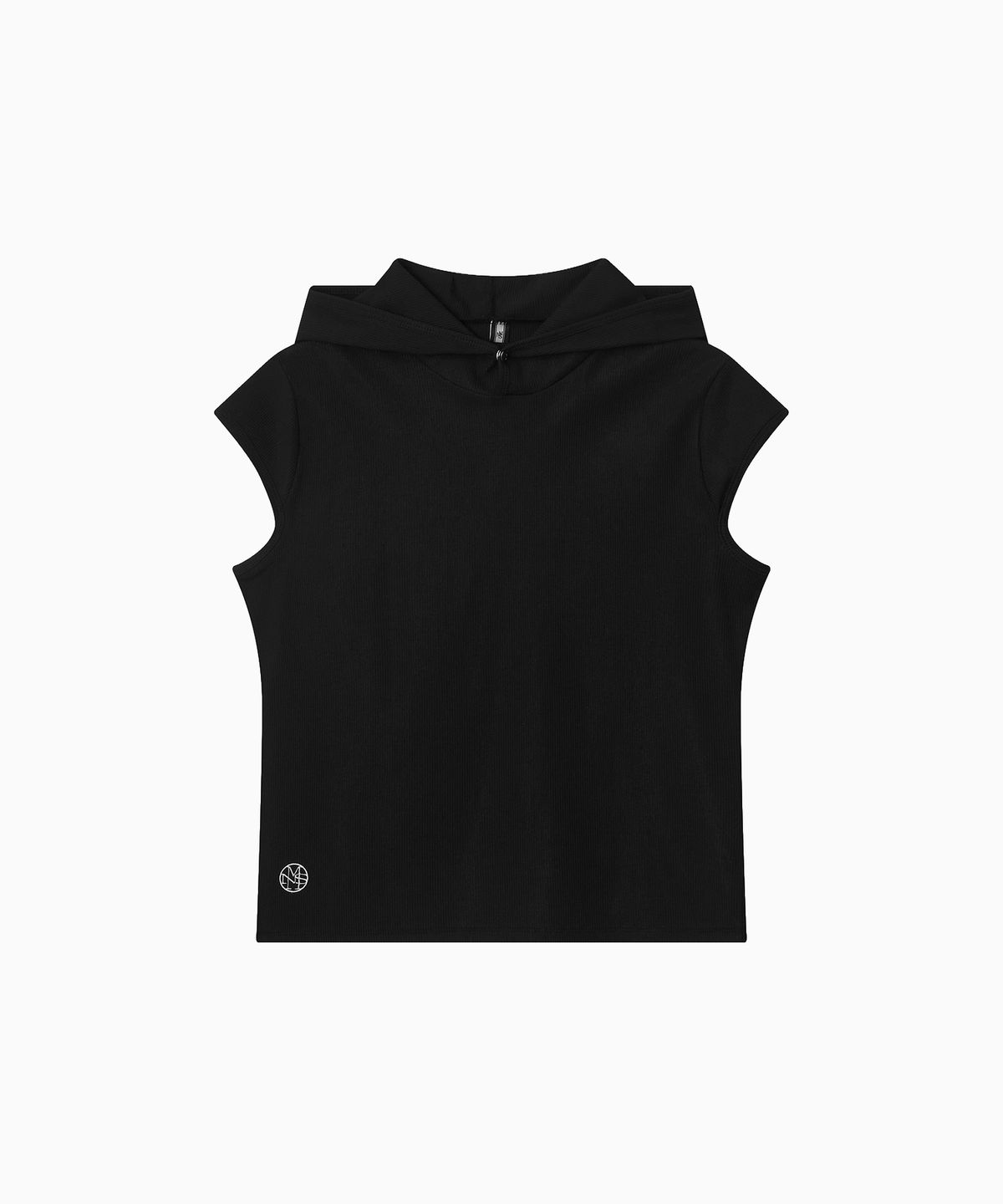 미나수(MENASOO) Move Hood Ribbed Top_Black