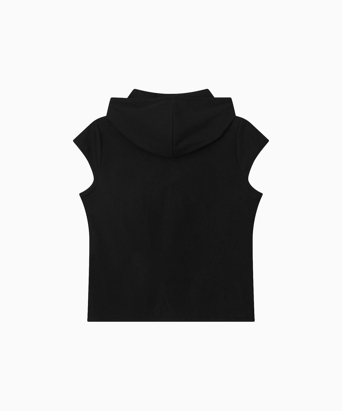 미나수(MENASOO) Move Hood Ribbed Top_Black