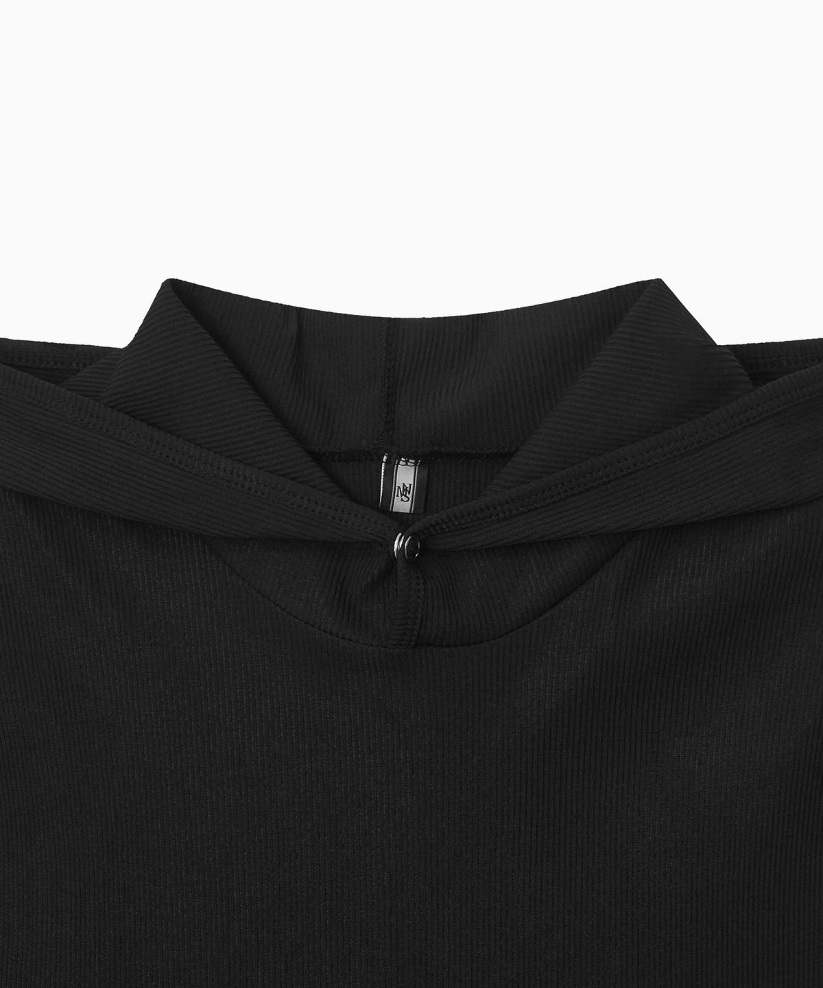 미나수(MENASOO) Move Hood Ribbed Top_Black