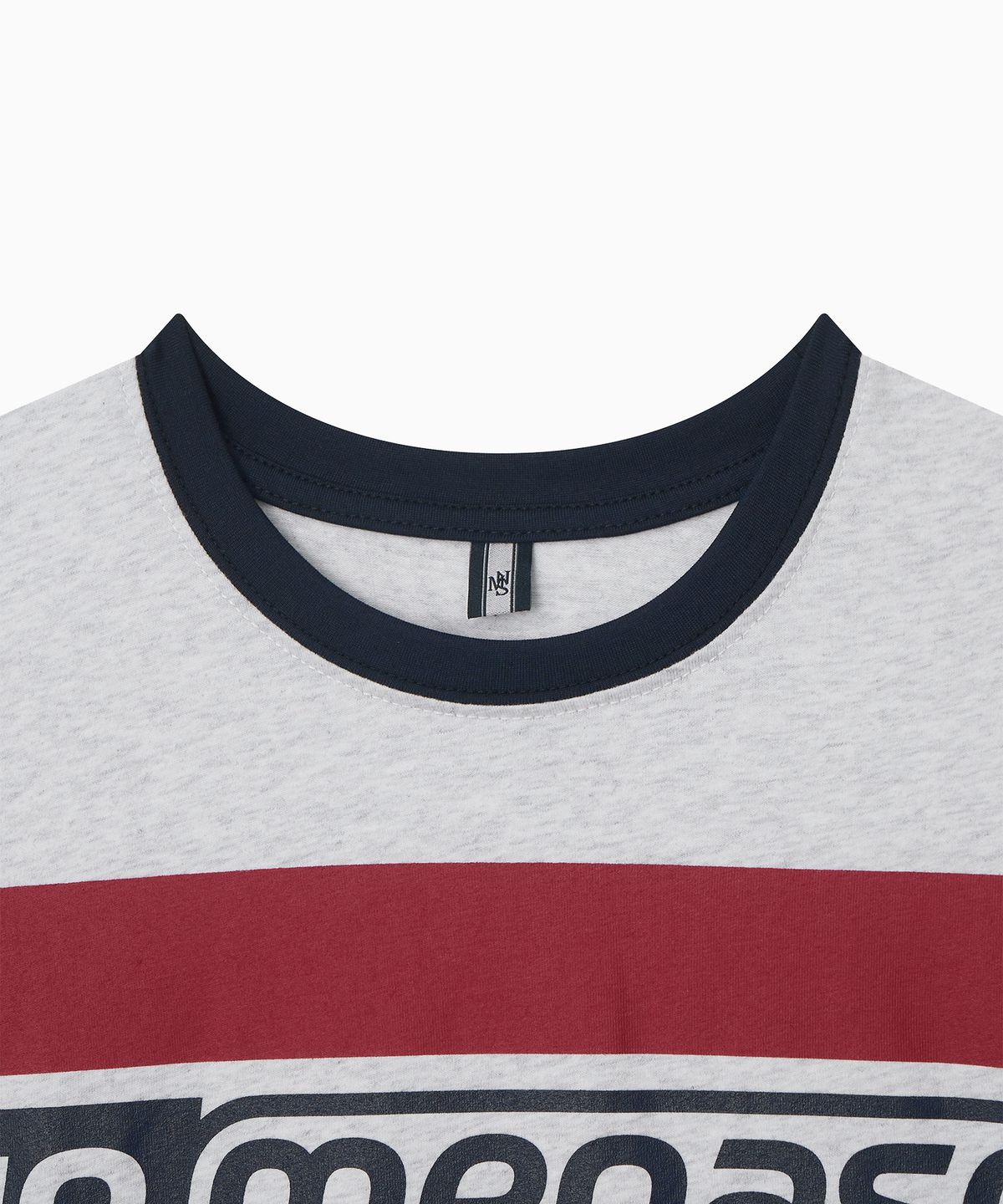 미나수(MENASOO) Menasoo Run Logo Short Sleeve T Shirt_White Melange
