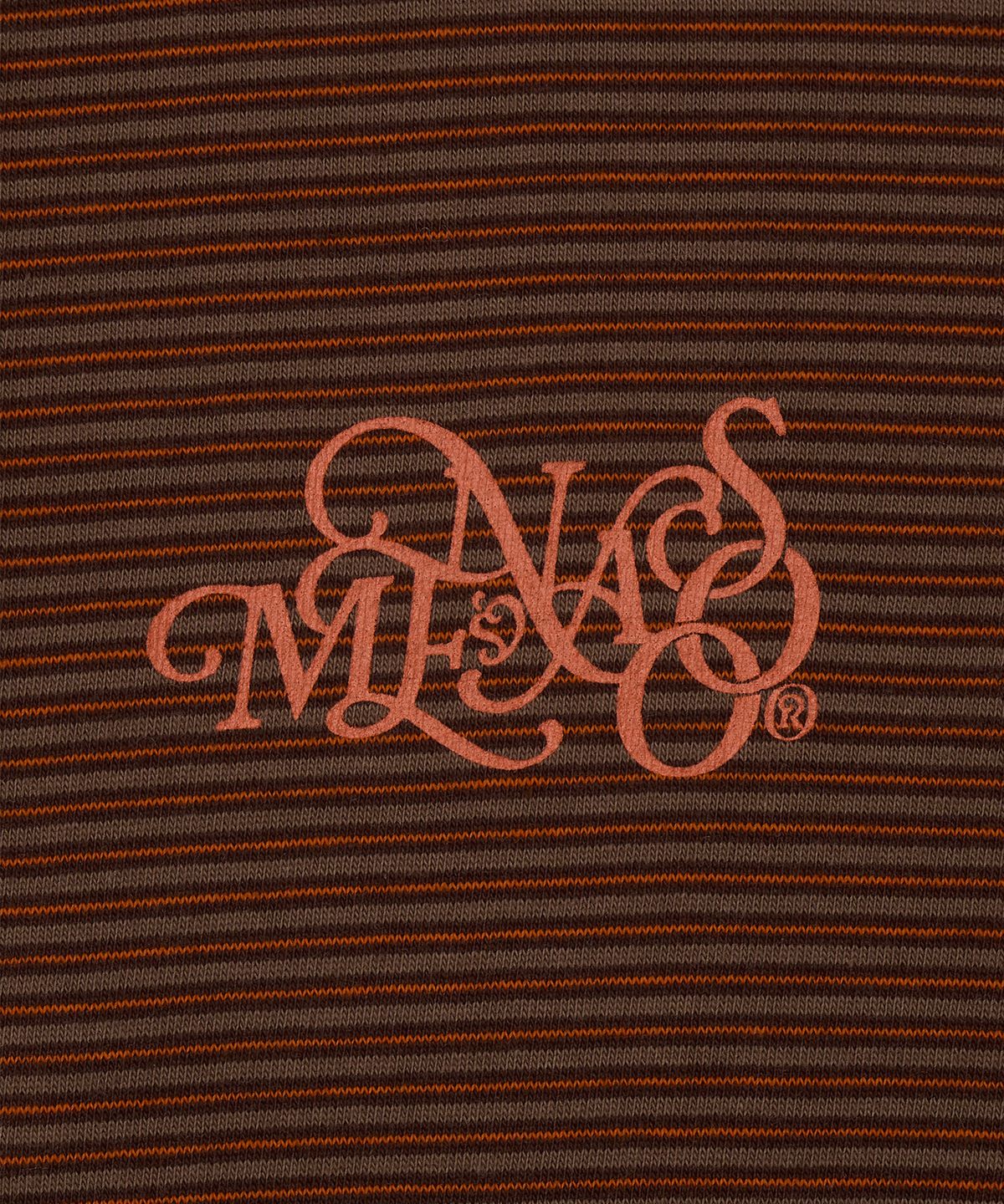 미나수(MENASOO) Vintage Stripe Short Sleeve T Shirt_Brown