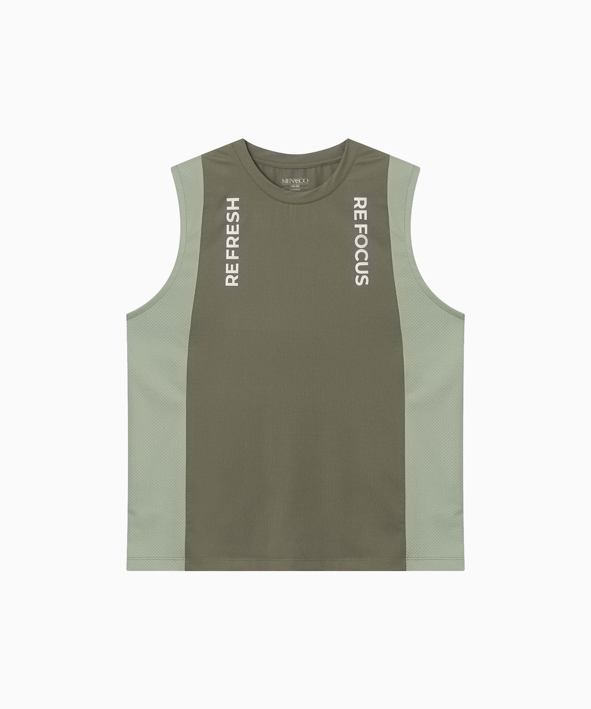 미나수(MENASOO) Refocus Mesh Sleeveless Top_Khaki