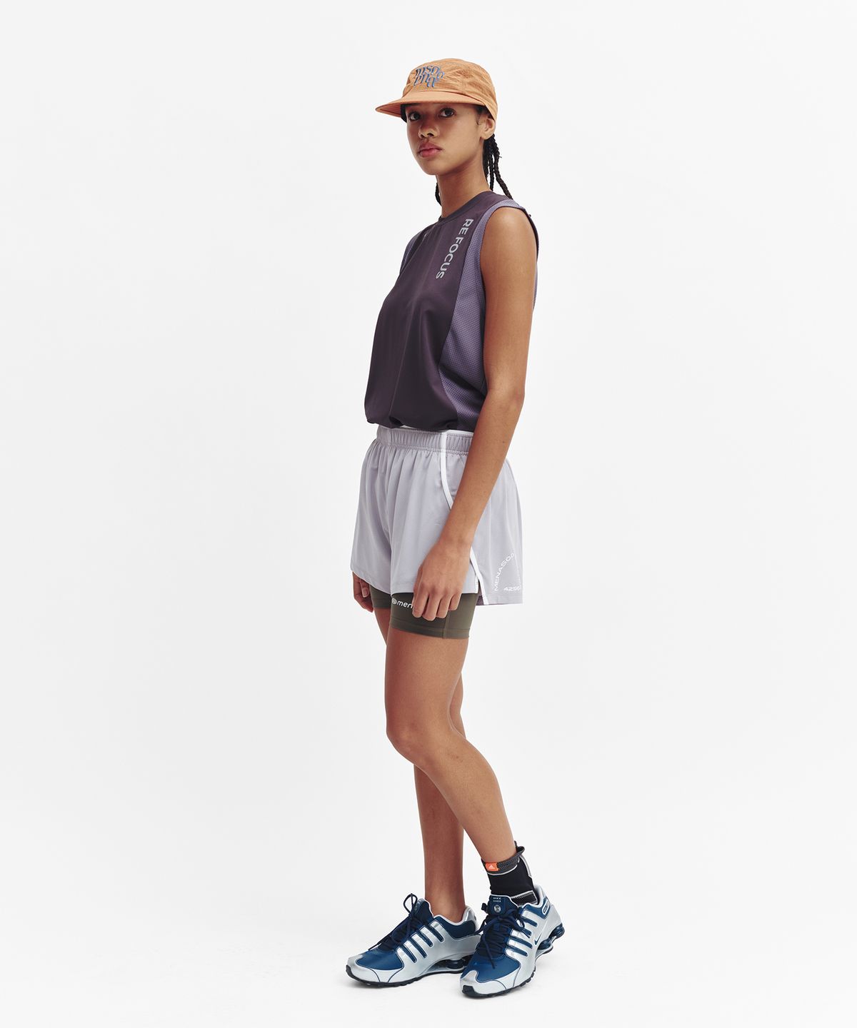 미나수(MENASOO) Refocus Mesh Sleeveless Top_Charcoal