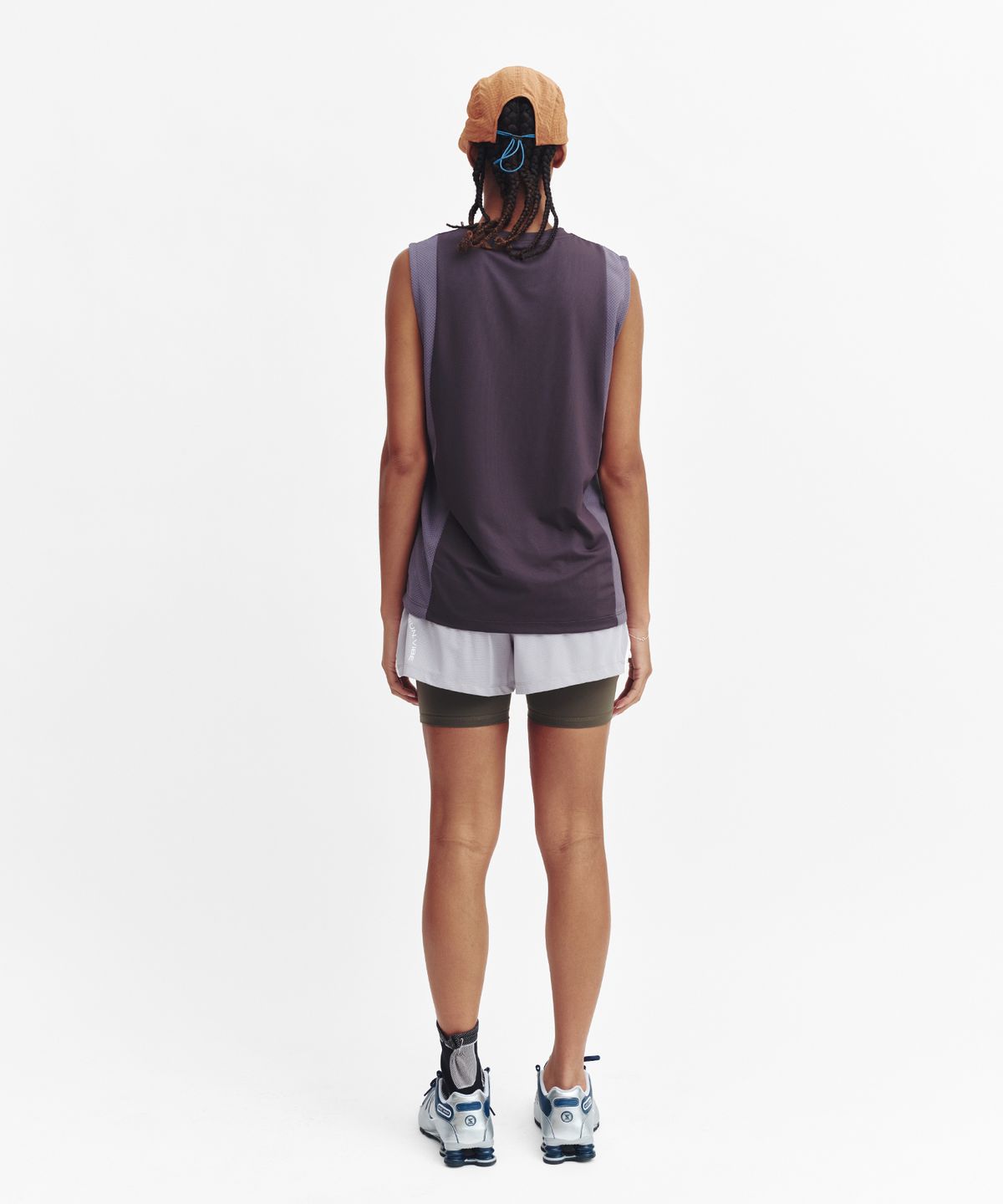 미나수(MENASOO) Refocus Mesh Sleeveless Top_Charcoal