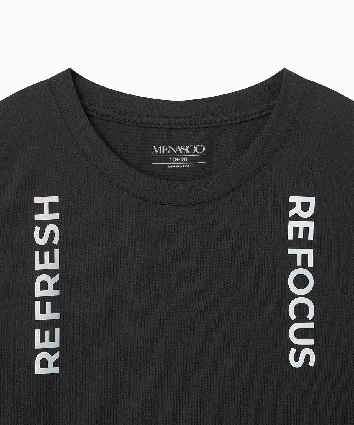 미나수(MENASOO) Refocus Mesh Sleeveless Top_Charcoal