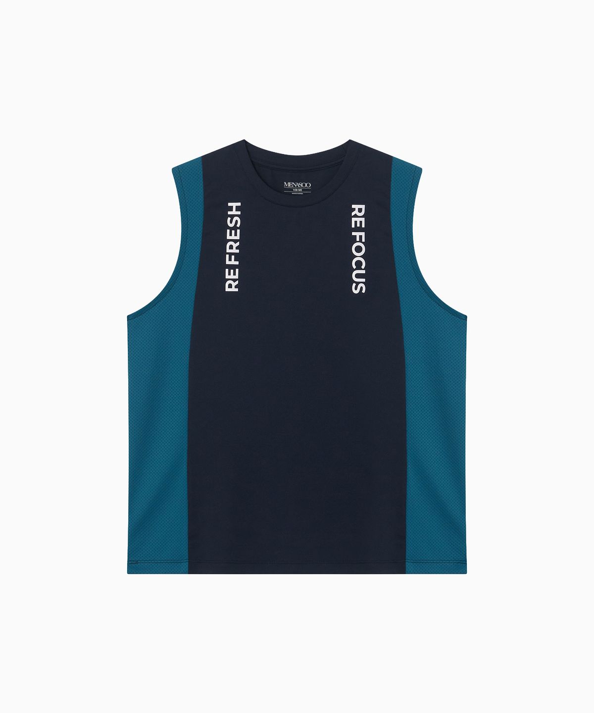 미나수(MENASOO) Refocus Mesh Sleeveless Top_Navy