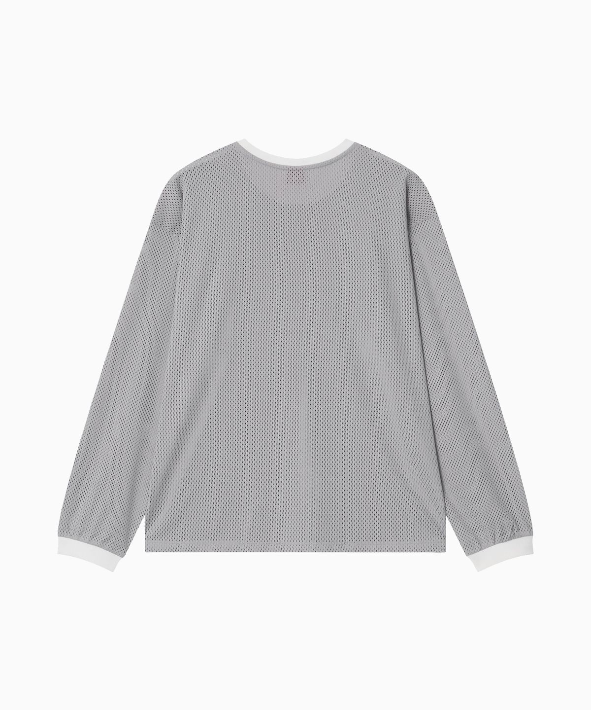 미나수(MENASOO) Refocus Mesh Round Neck T Shirt_Gray