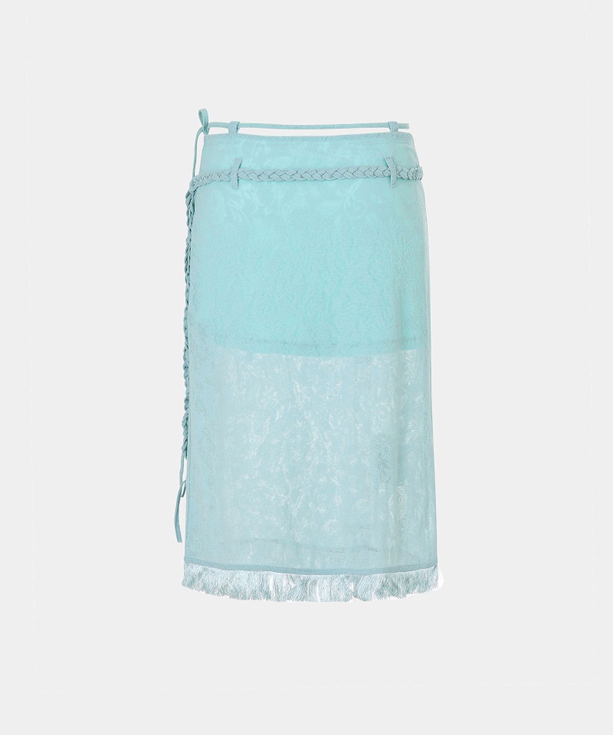 루펀(LOOFUN) Corsage Fringe Skirt / 코사지 프린지 스커트 [Mint]