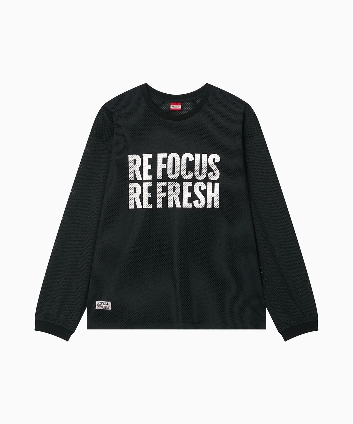 미나수(MENASOO) Refocus Mesh Round Neck T Shirt_Black