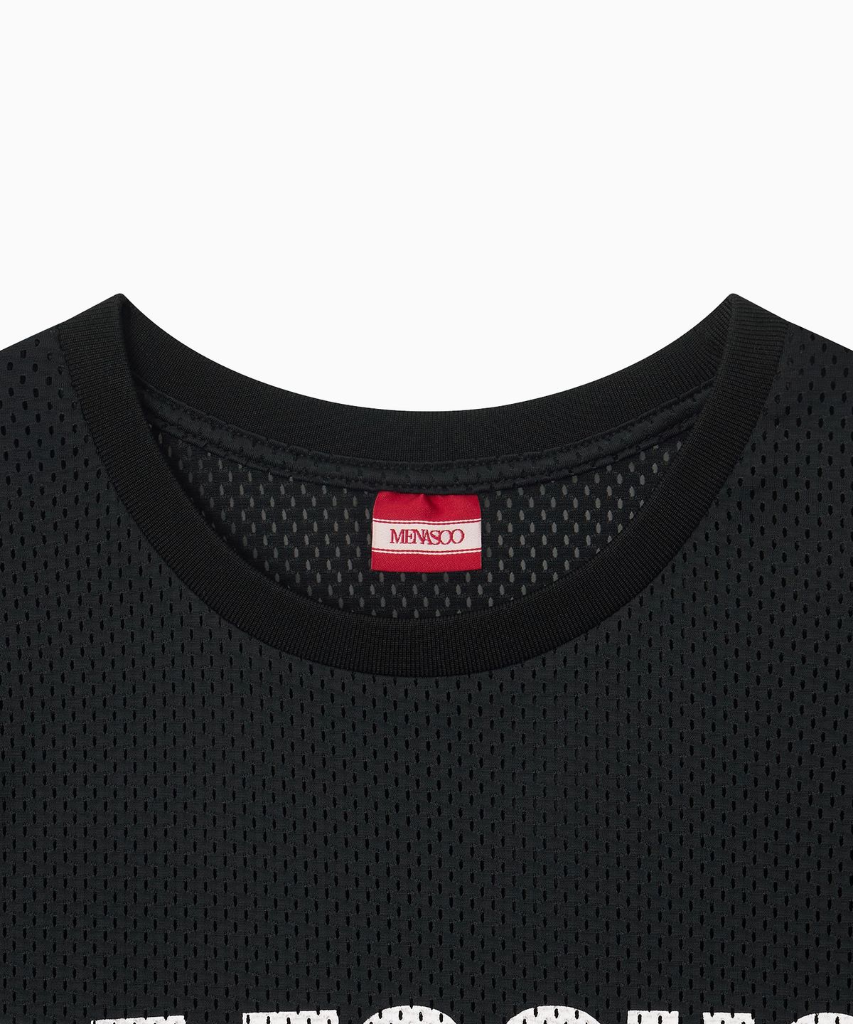 미나수(MENASOO) Refocus Mesh Round Neck T Shirt_Black