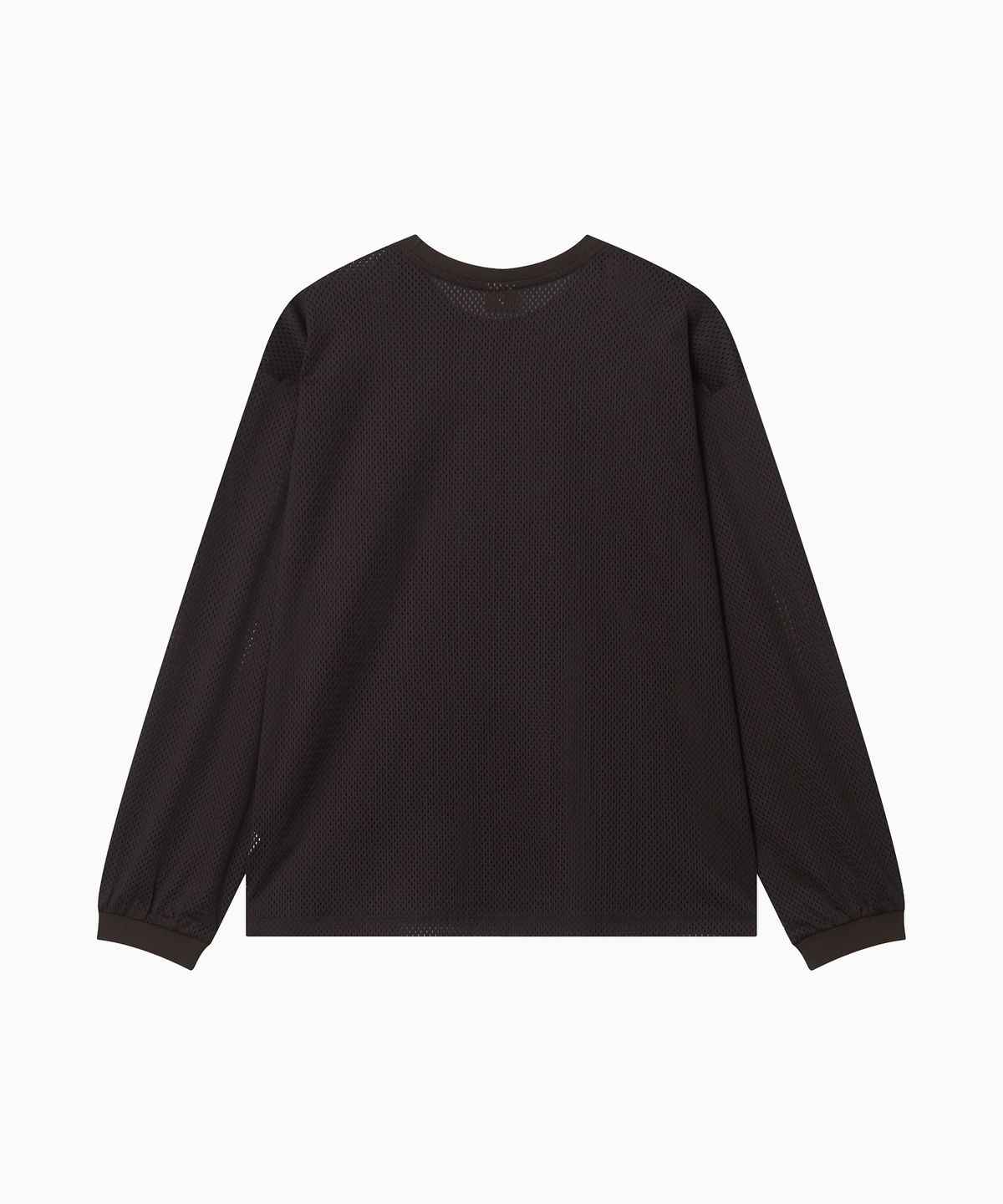 미나수(MENASOO) Refocus Mesh Round Neck T Shirt_Brown