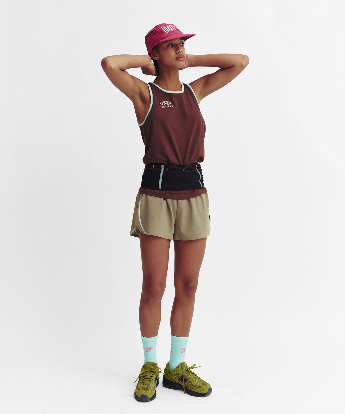 미나수(MENASOO) Side Line Running Shorts_Beige