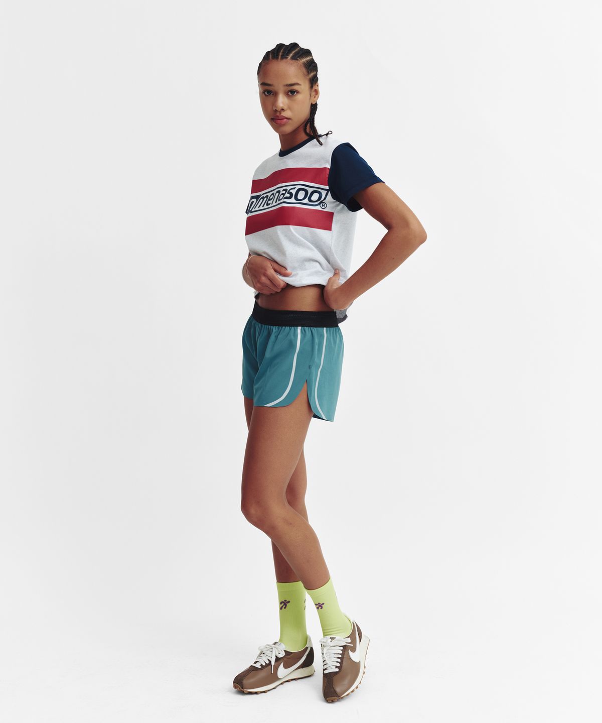 미나수(MENASOO) Side Line Running Shorts_Skyblue