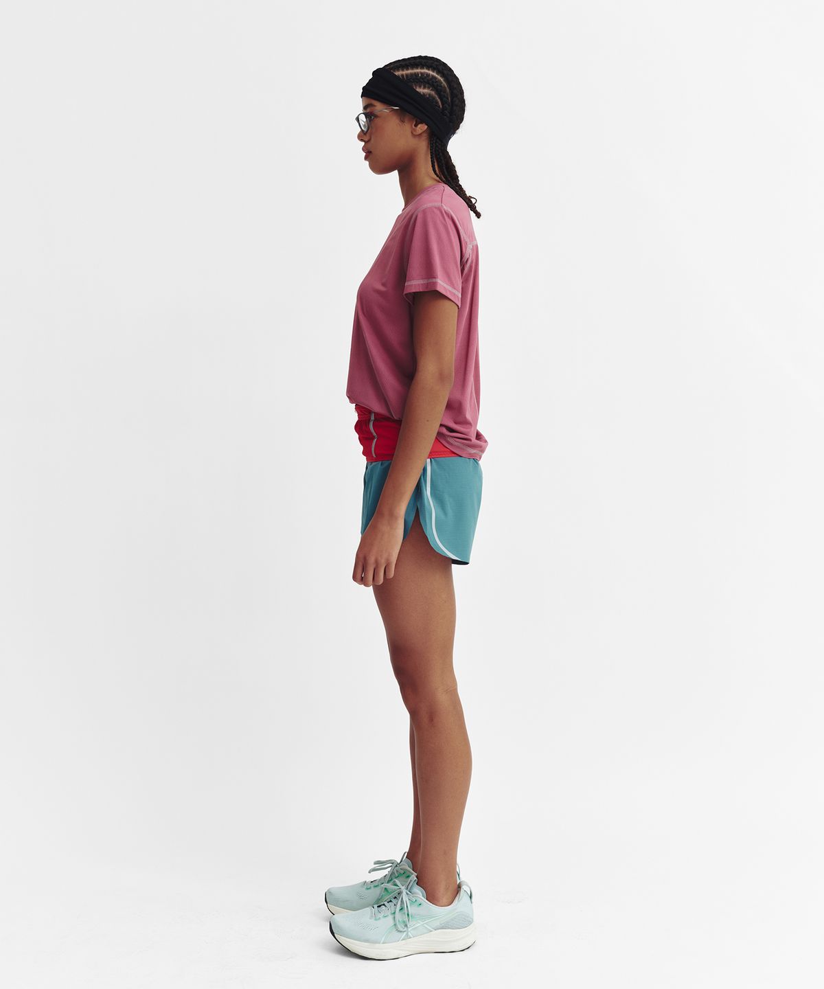 미나수(MENASOO) Sports Fit Contrast Stitch Short Sleeve T Shirt_Pink