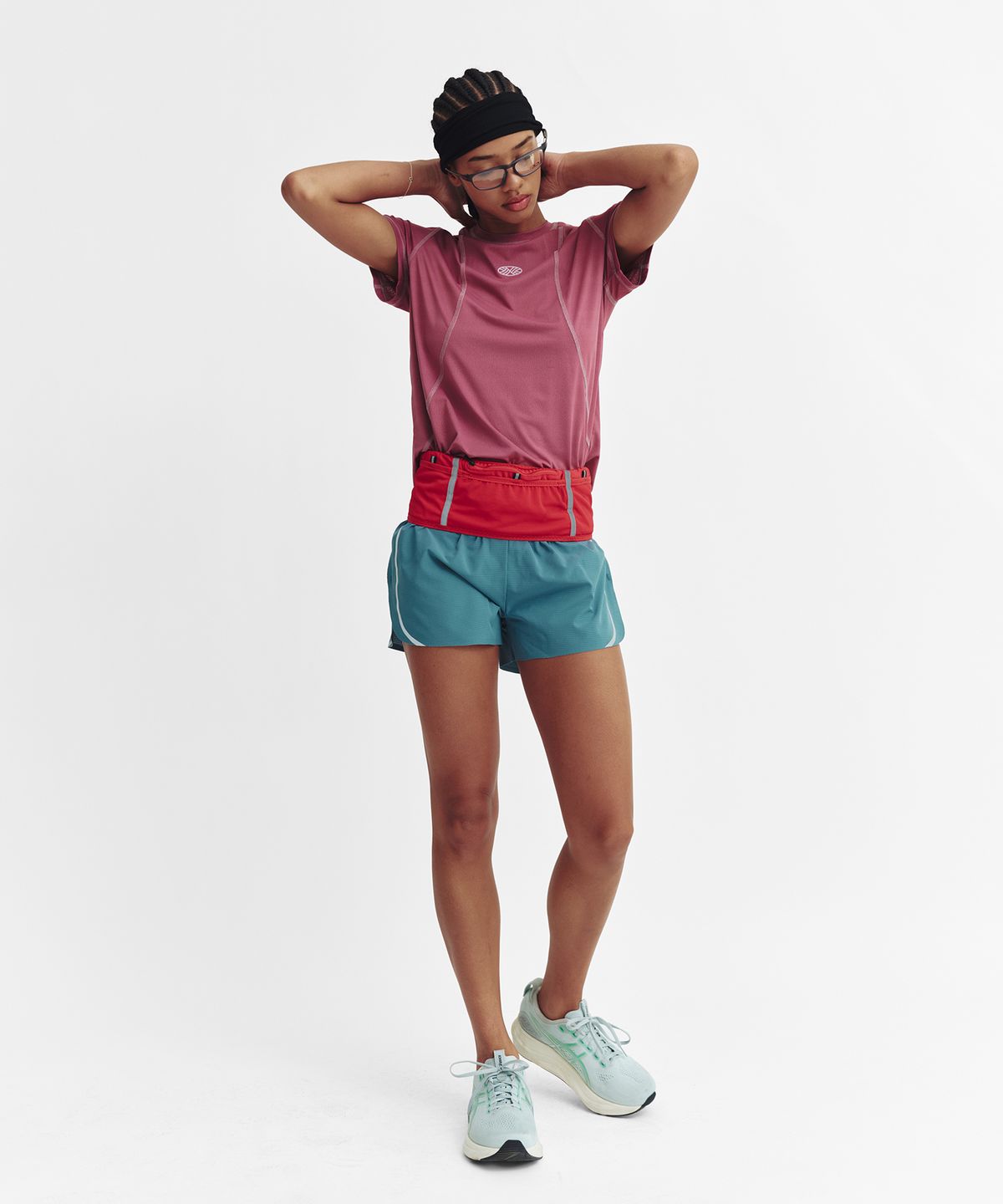 미나수(MENASOO) Sports Fit Contrast Stitch Short Sleeve T Shirt_Pink