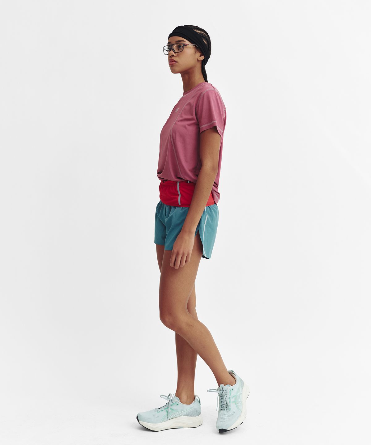 미나수(MENASOO) Sports Fit Contrast Stitch Short Sleeve T Shirt_Pink