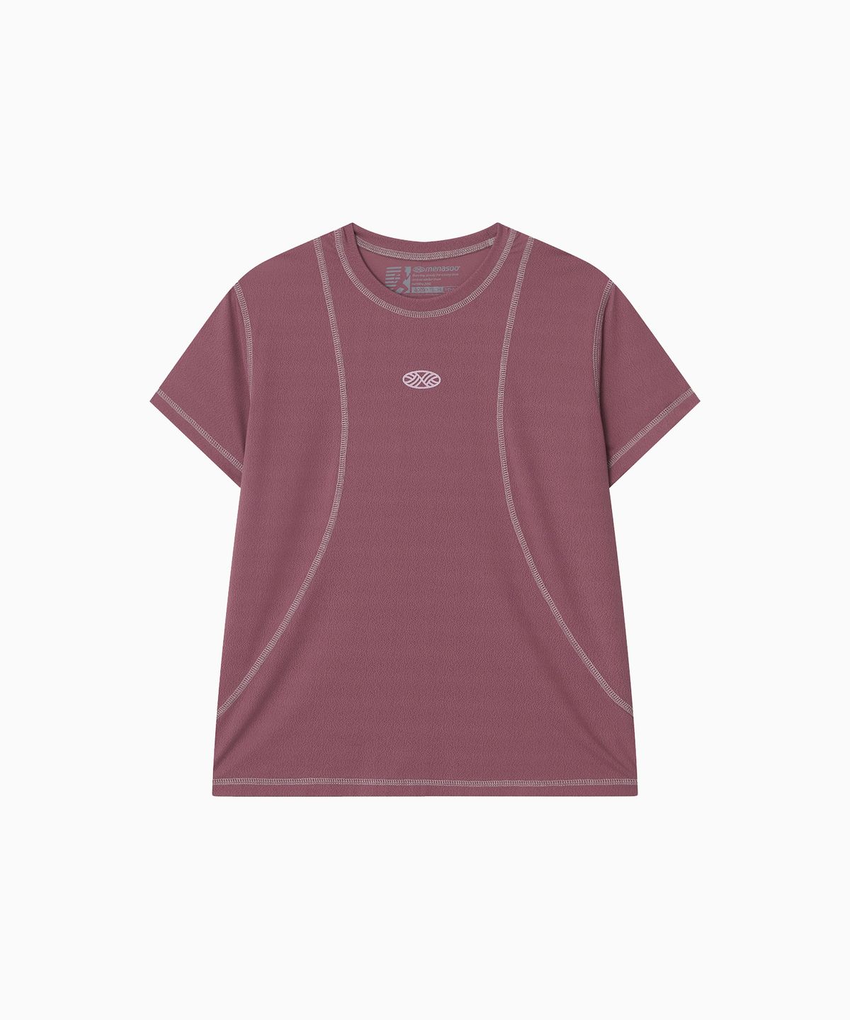 미나수(MENASOO) Sports Fit Contrast Stitch Short Sleeve T Shirt_Pink