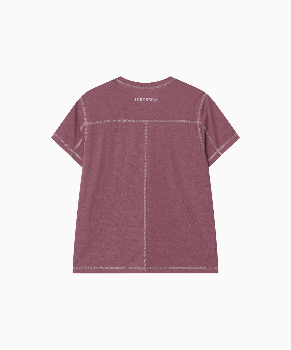 미나수(MENASOO) Sports Fit Contrast Stitch Short Sleeve T Shirt_Pink