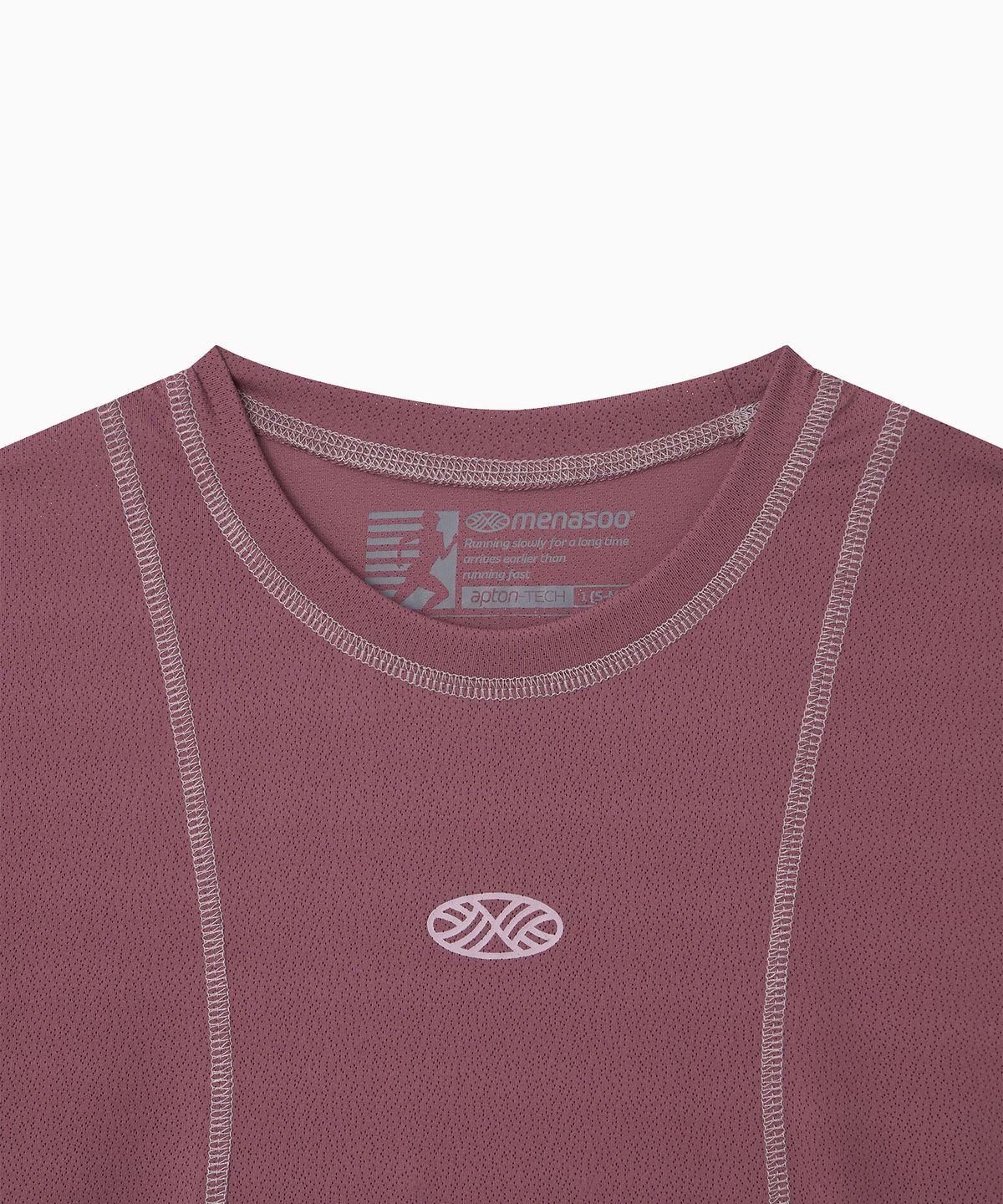 미나수(MENASOO) Sports Fit Contrast Stitch Short Sleeve T Shirt_Pink