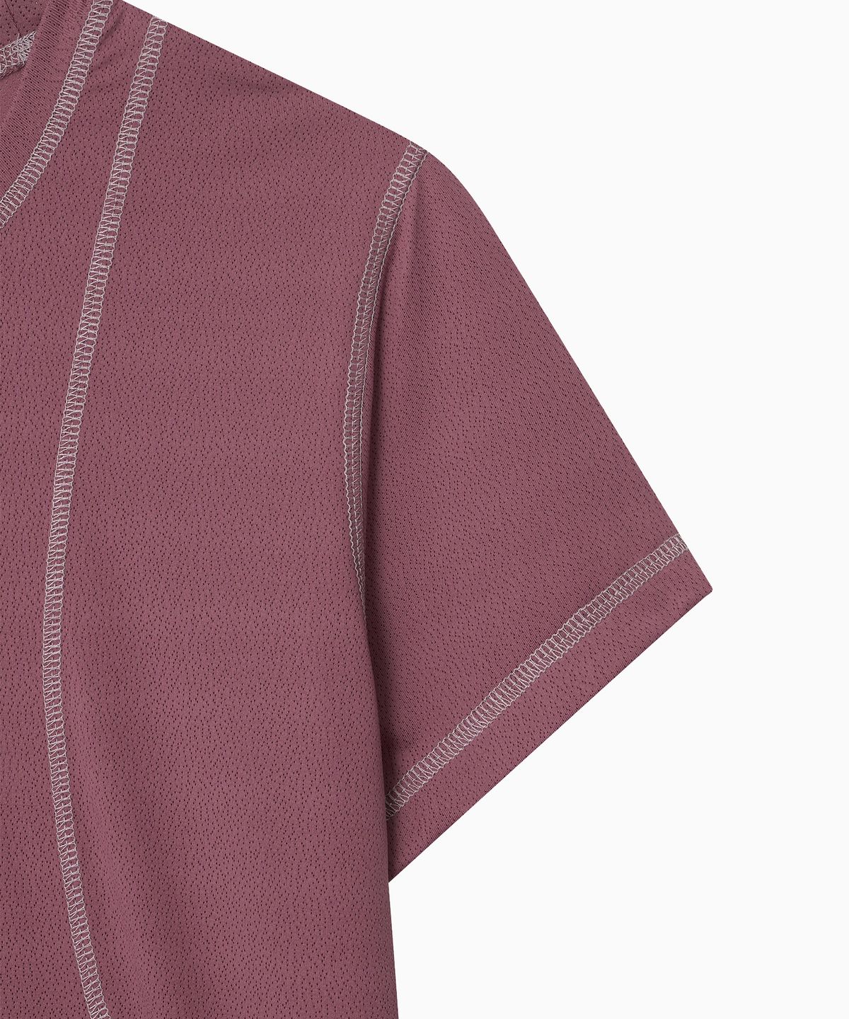 미나수(MENASOO) Sports Fit Contrast Stitch Short Sleeve T Shirt_Pink
