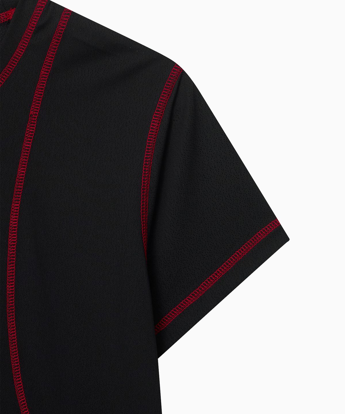 미나수(MENASOO) Sports Fit Contrast Stitch Short Sleeve T Shirt_Black