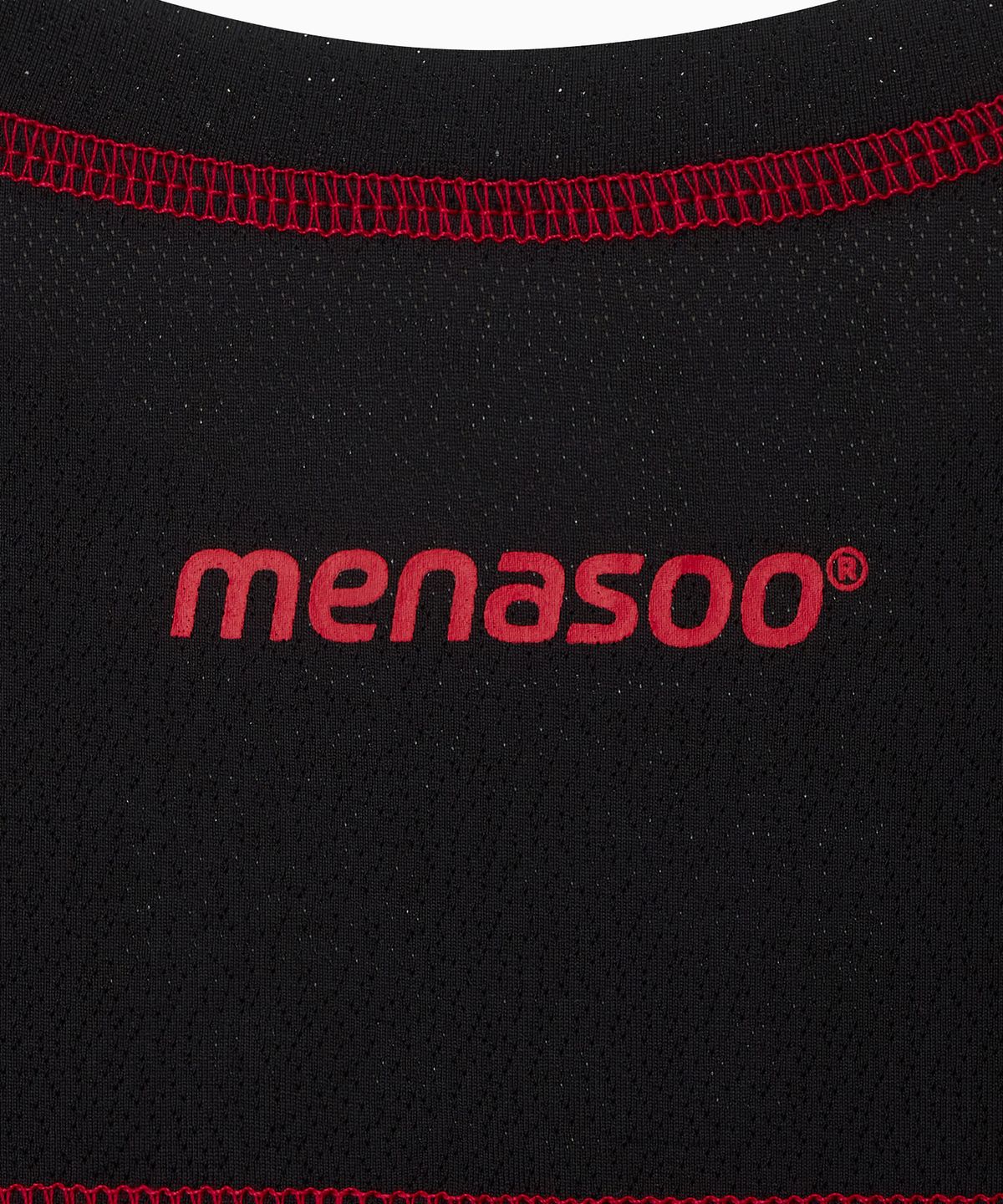 미나수(MENASOO) Sports Fit Contrast Stitch Short Sleeve T Shirt_Black