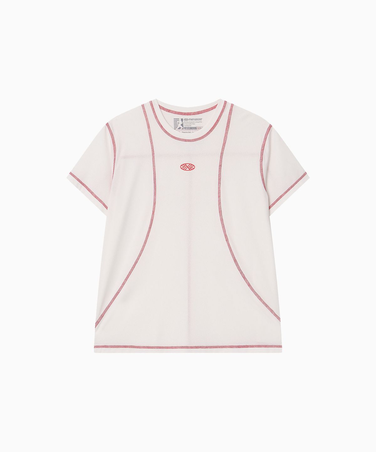 미나수(MENASOO) Sports Fit Contrast Stitch Short Sleeve T Shirt_White