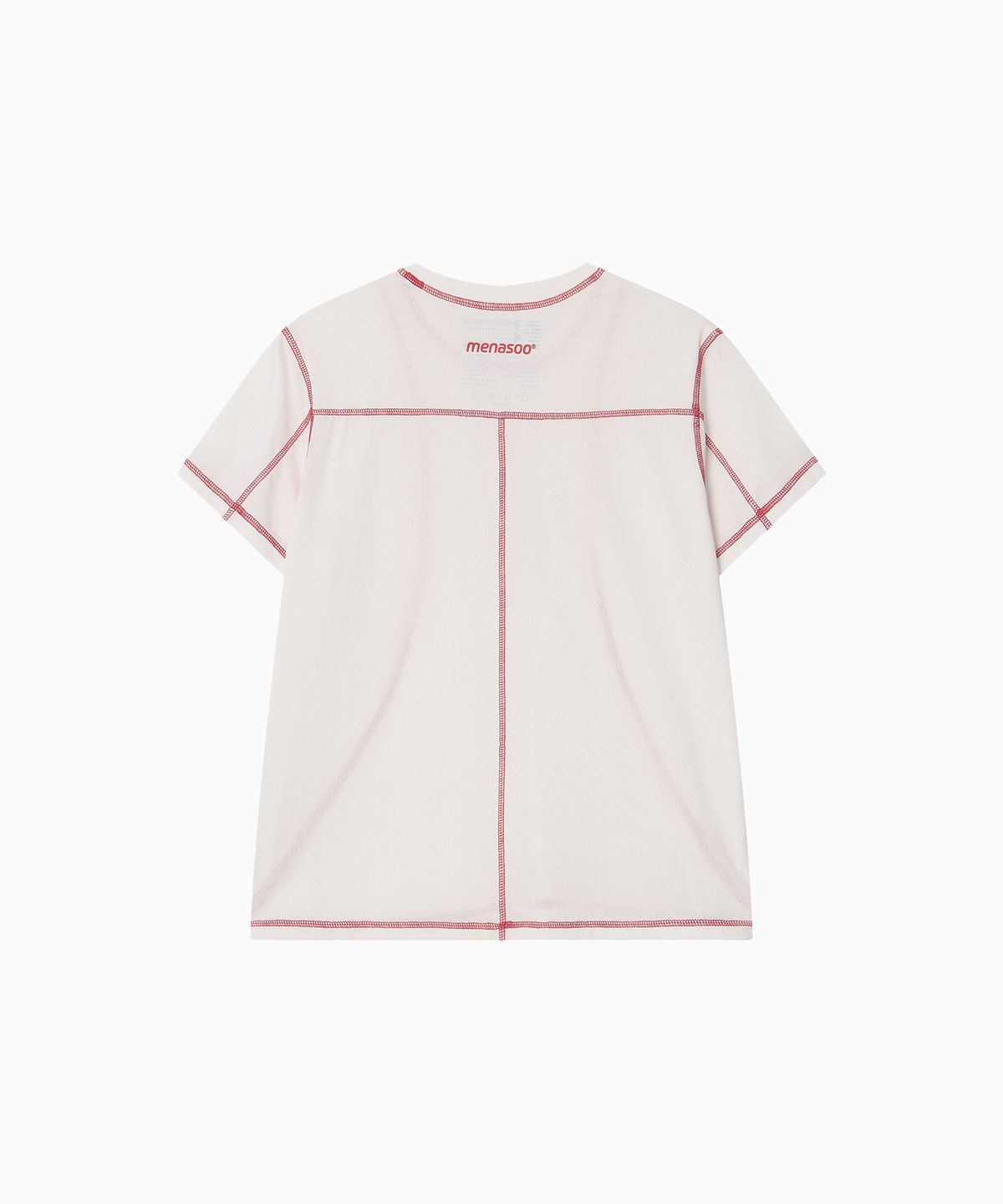 미나수(MENASOO) Sports Fit Contrast Stitch Short Sleeve T Shirt_White