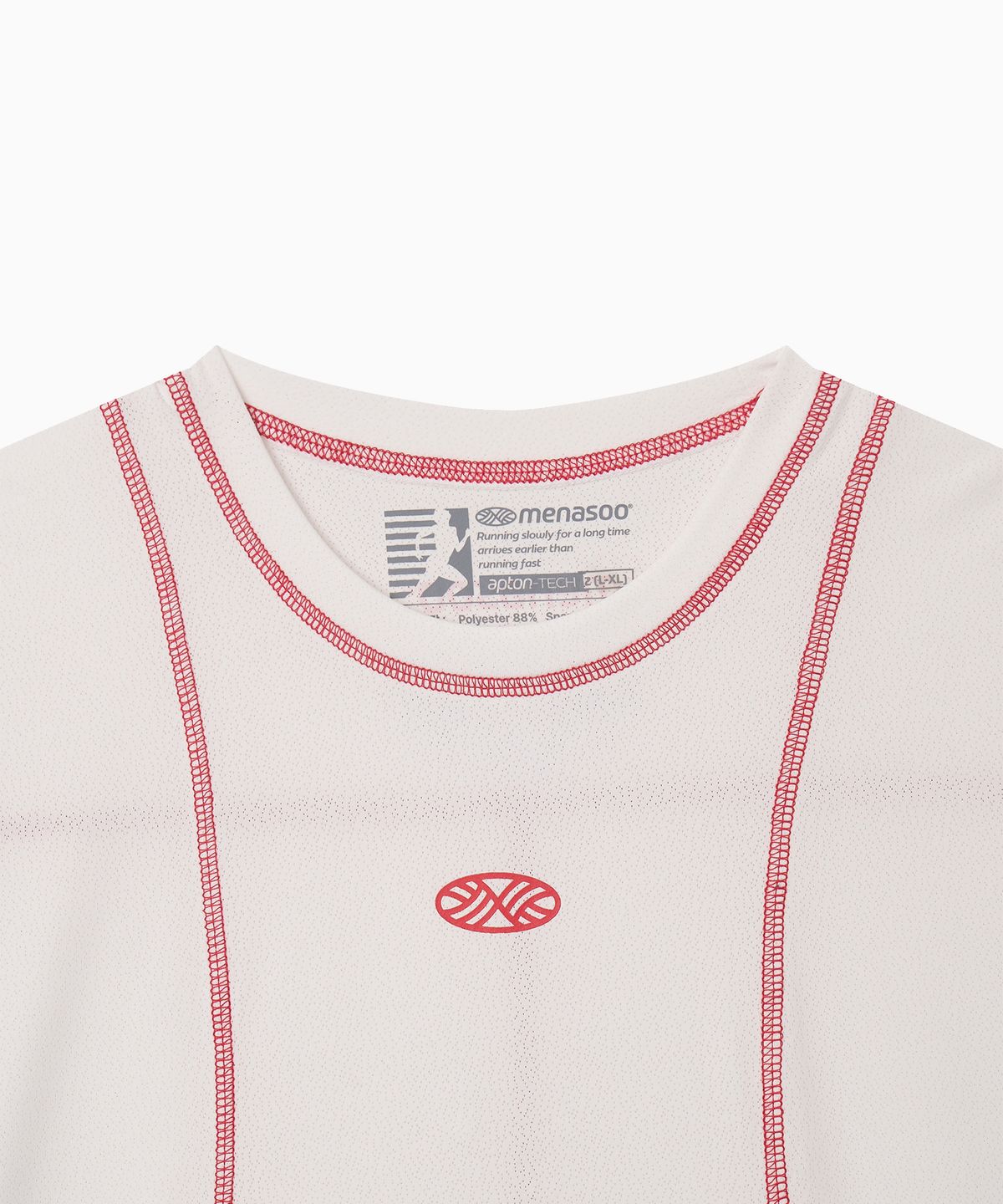 미나수(MENASOO) Sports Fit Contrast Stitch Short Sleeve T Shirt_White