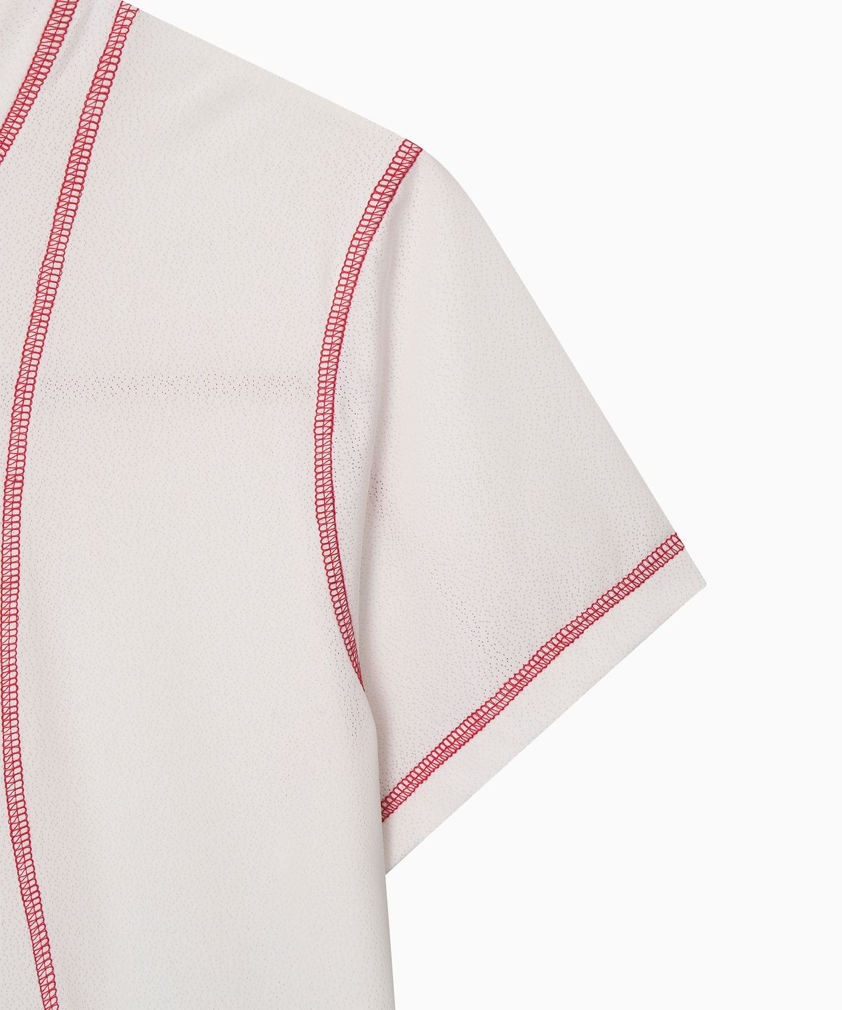 미나수(MENASOO) Sports Fit Contrast Stitch Short Sleeve T Shirt_White