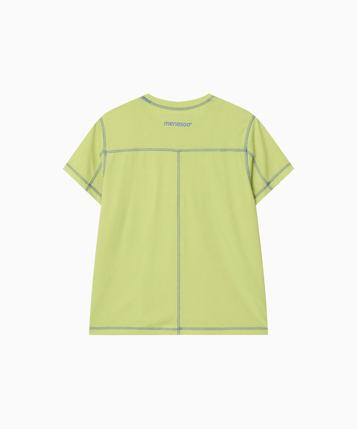 미나수(MENASOO) Sports Fit Contrast Stitch Short Sleeve T Shirt_Lime