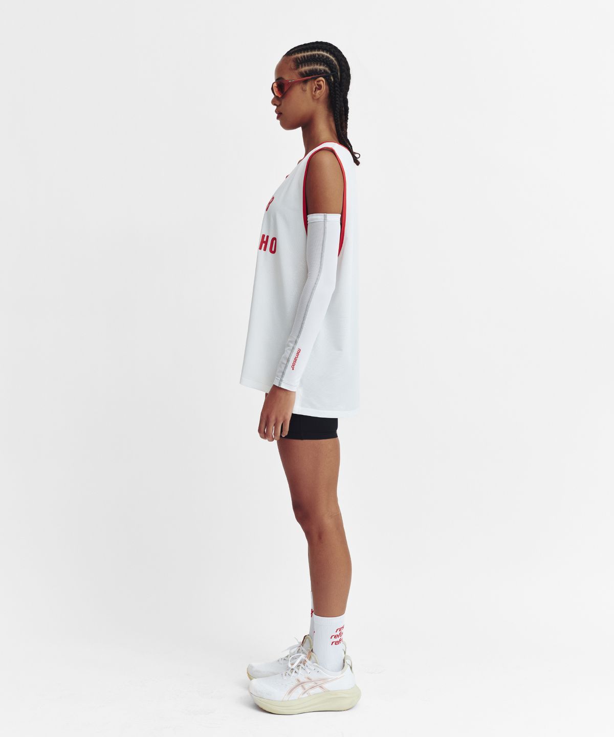 미나수(MENASOO) Air Mesh Running Arm Sleeves_White