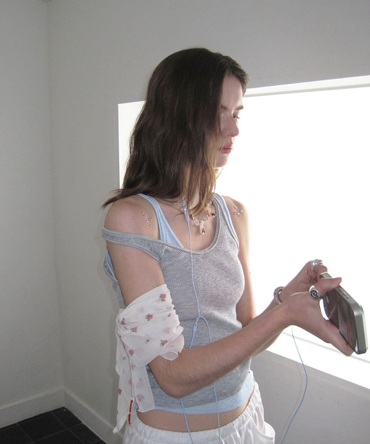 어패럴아카이브(APPAREL ARCHIVE) Halo layered knit sleeveless - Gray