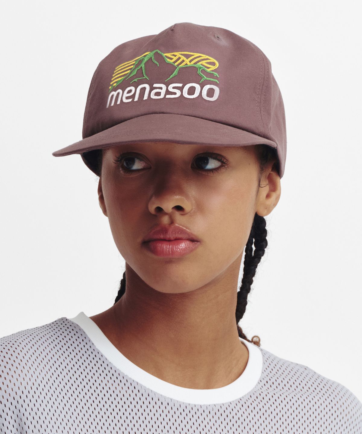 미나수(MENASOO) Mountain Logo Cotton Cap_Brown