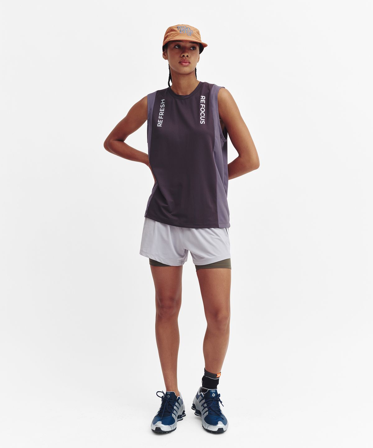 미나수(MENASOO) Signature Ripstop Running Cap_Orange