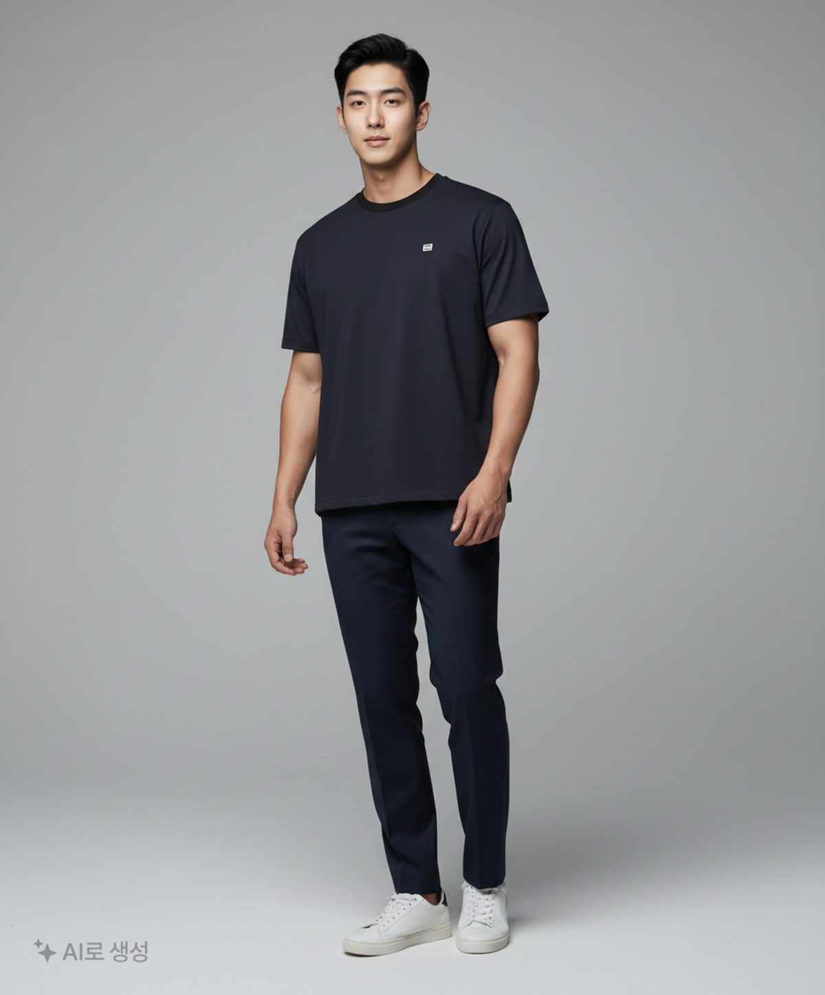 게스(GUESS) 남녀공용 우븐 세미오버핏 반팔 티셔츠 L
