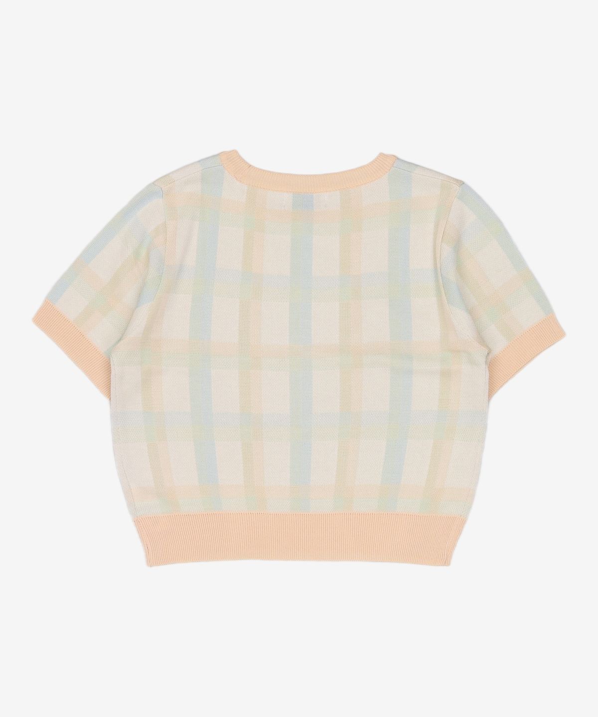 어몽(AMONG) A SPRING CHECK KNIT_IVORY S