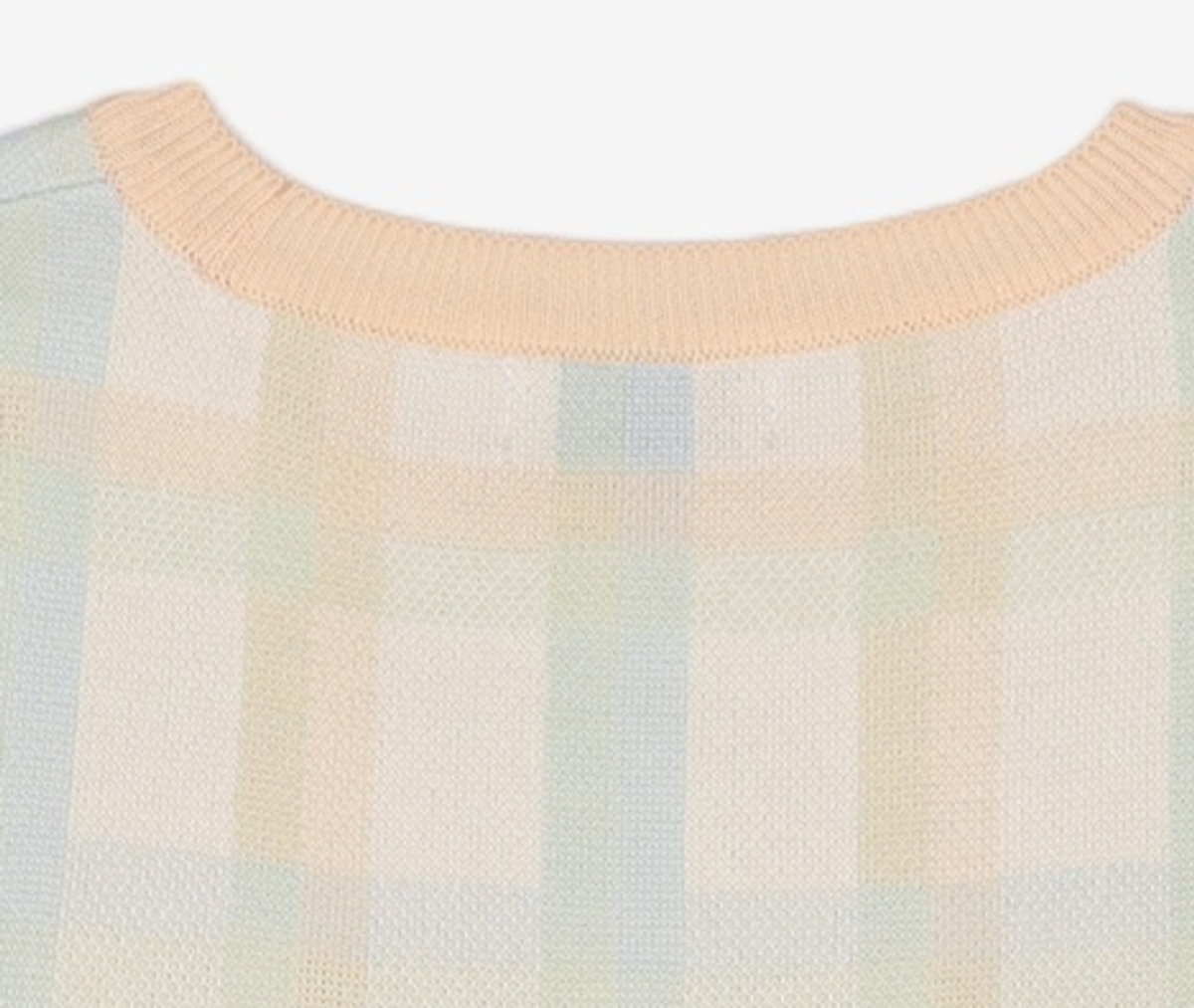어몽(AMONG) A SPRING CHECK KNIT_IVORY S