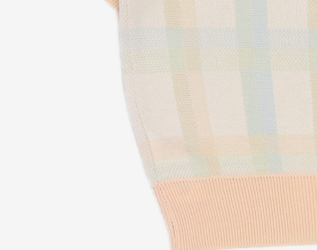 어몽(AMONG) A SPRING CHECK KNIT_IVORY S