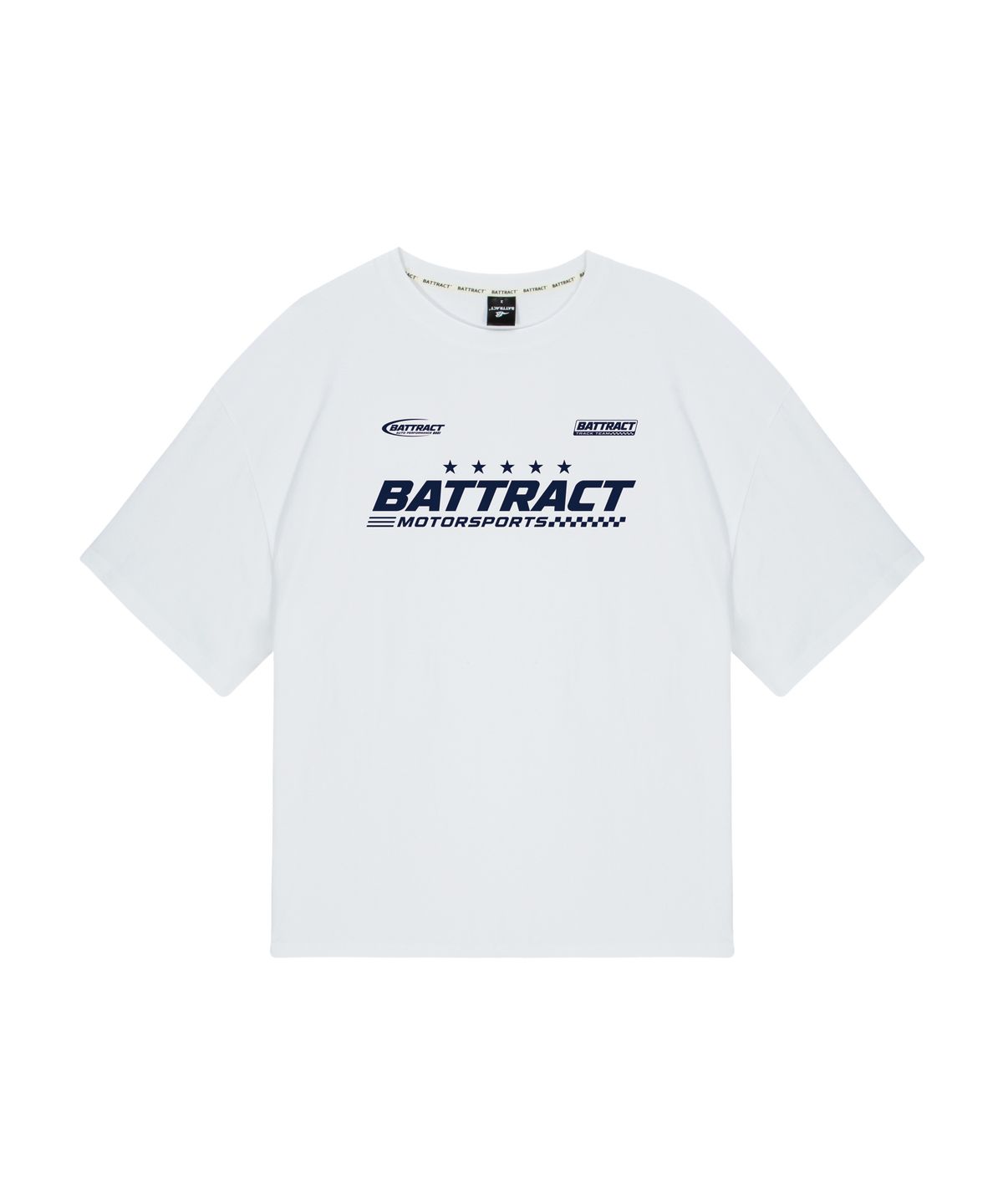 베트랙트(BATTRACT) 모터 스포츠 오버핏 반팔티 [WHITE]