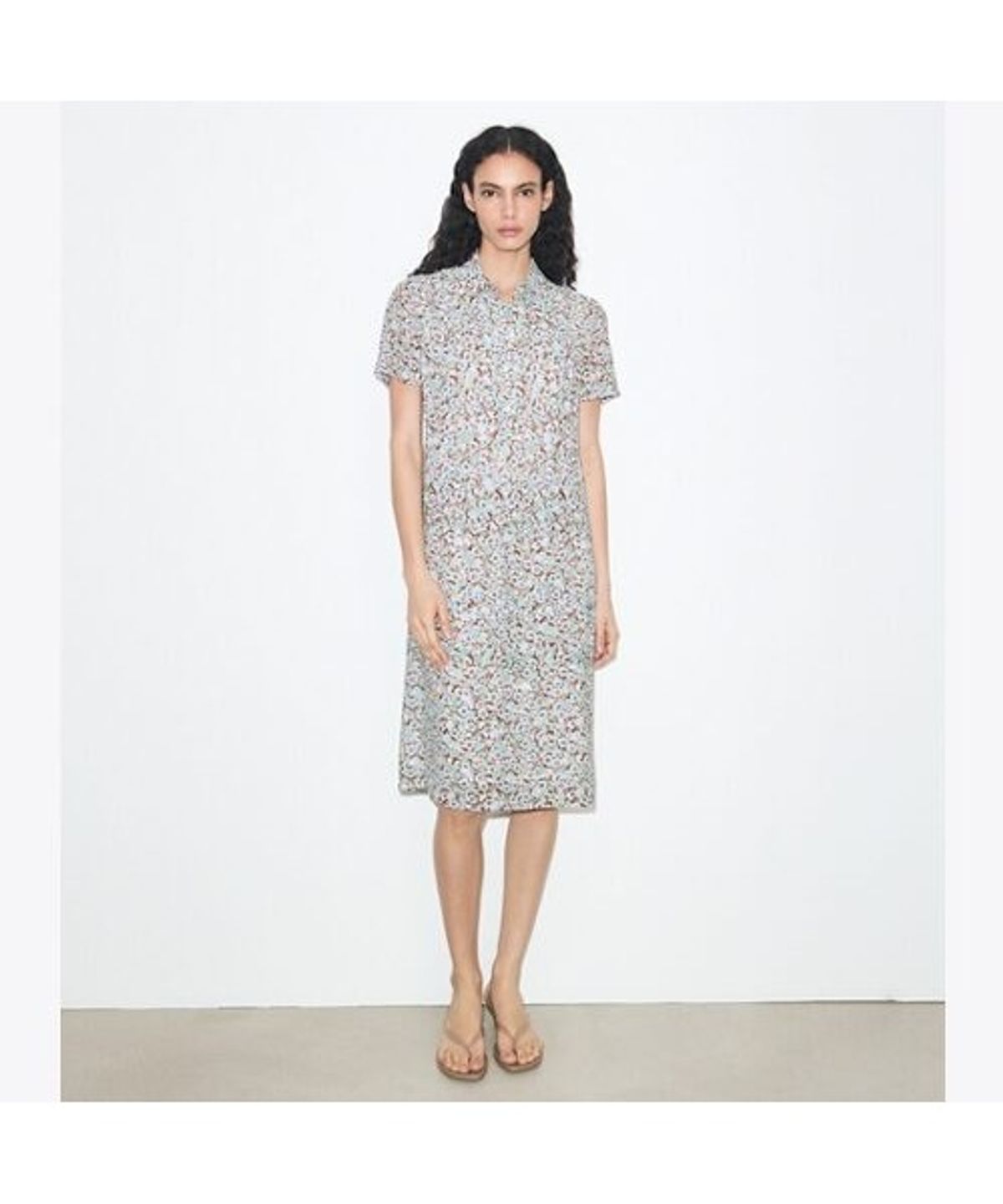 토리버치(TORYBURCH) 프린티드 비스코스 셔츠드레스 - 블루 플로럴