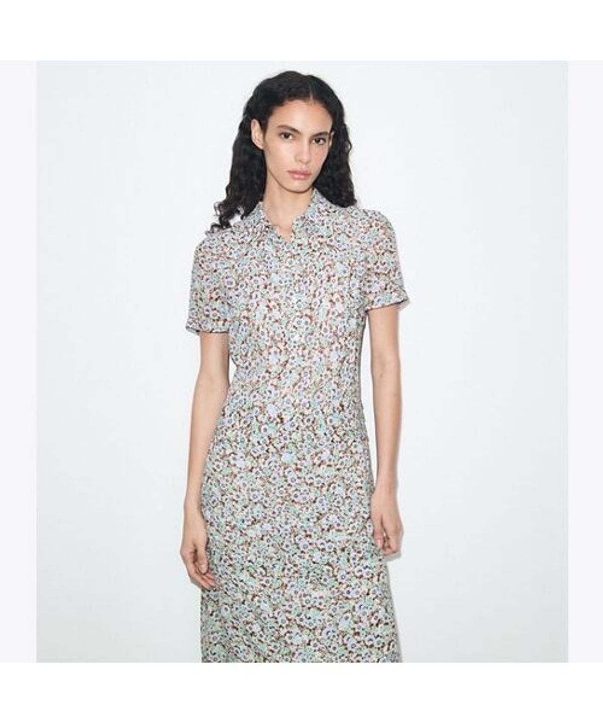 토리버치(TORYBURCH) 프린티드 비스코스 셔츠드레스 - 블루 플로럴
