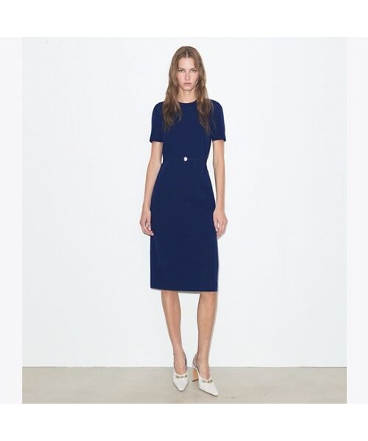 토리버치(TORYBURCH) 비스코스 포인텔 드레스 - 오션